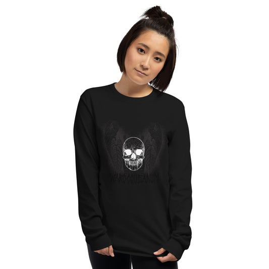 Unisex Long Sleeve Shirt - Skull w/ warocq wings