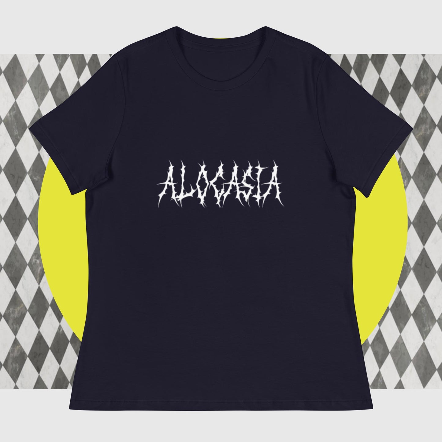 Women's Relaxed T-Shirt - Alocasia Death Metal logo