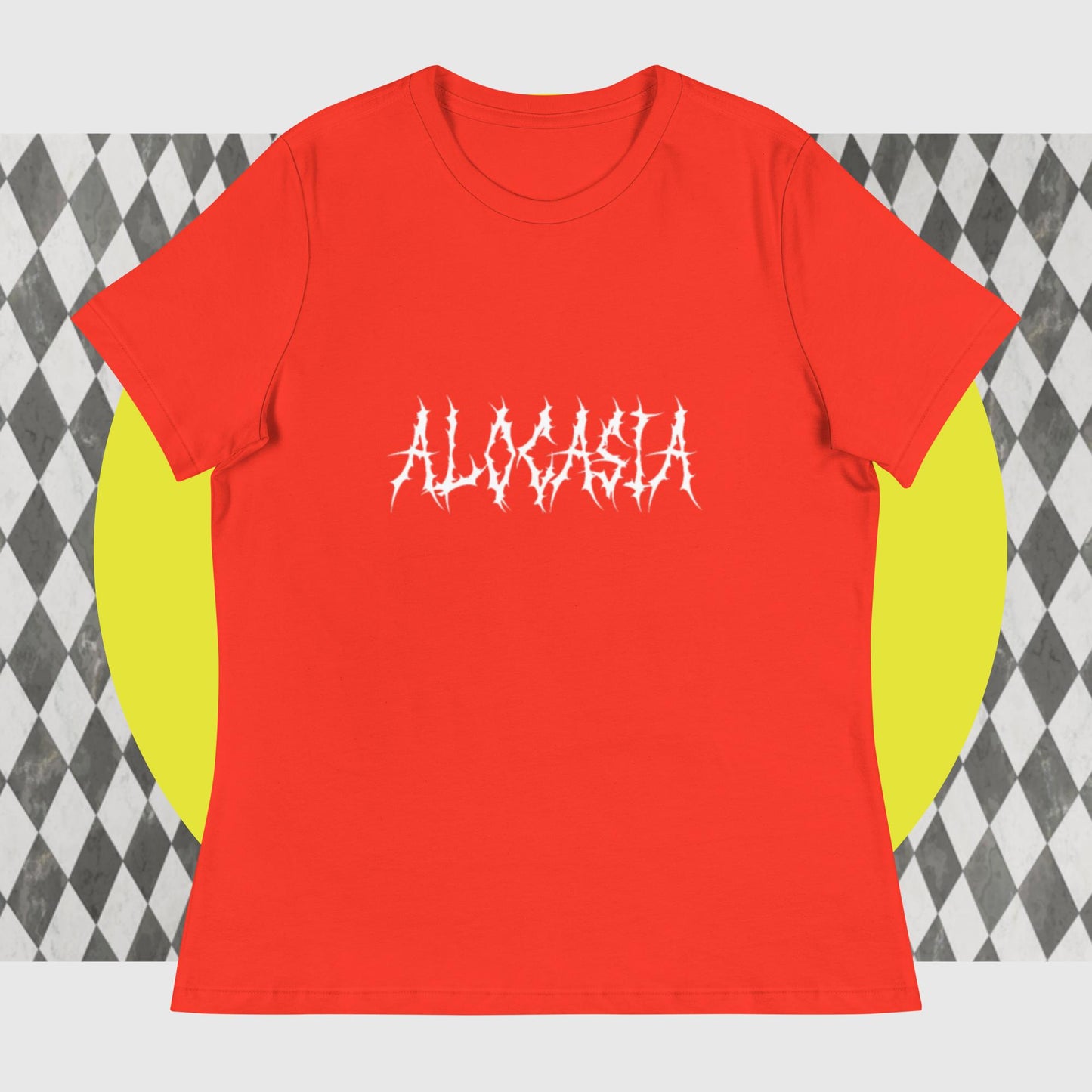 Women's Relaxed T-Shirt - Alocasia Death Metal logo